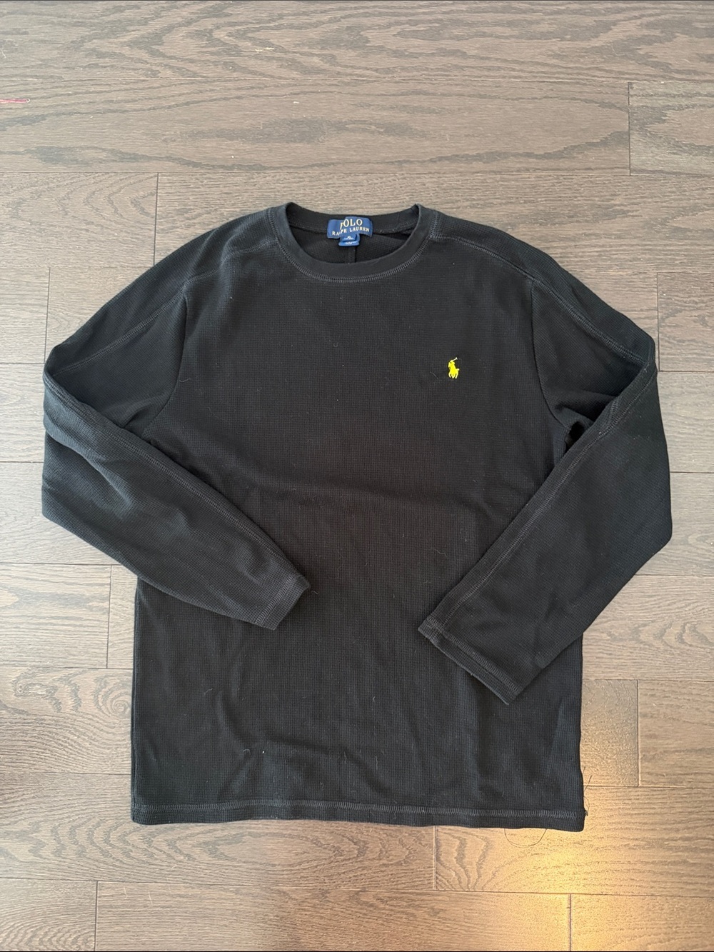 Ralph Lauren Polo black waffle long sleeve XL